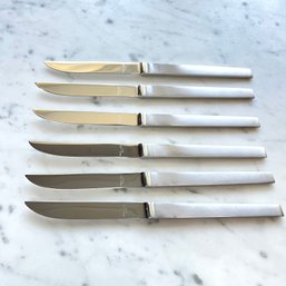 High Quality Italian Brushed Stainless Steel Steak Knives