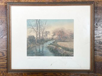 An Antique Hand Tinted Photograph By Wallace Nutting 'Spring In The Dell'