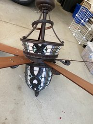 52inch Ceiling Fan With Stained Glass Light Fixture
