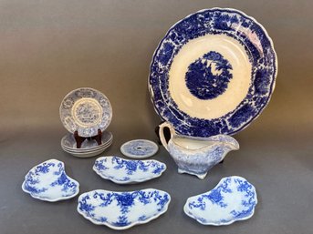 Vintage Blue & White Ridgways Dinner Ware, Martha & Middleport Pottery