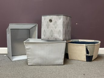 A Grouping Of Fabric Storage Totes