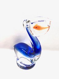 Hand-blown Art Glass Figural Pelican