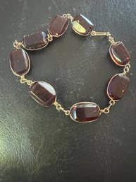 Chunky Gold Wire Wrapped Gemstone Bracelet