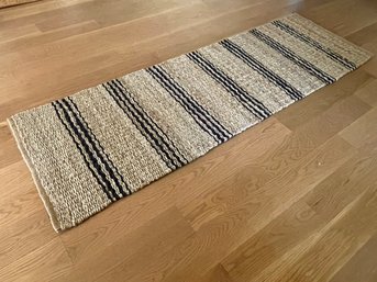 Annie Selke  Dash & Albert Jute Ticking Indigo Woven Runner ( Retail $318 )