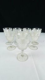 Set Of 12 Westmoreland Glass Co Pressed Glass Water Goblets