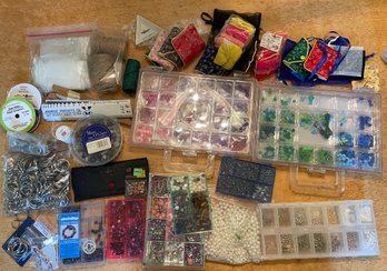 Jewelry Making Supplies Including Beads, Needle Files & Silk Gifting Pouches