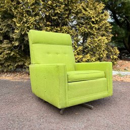 A Retro Rowe MCM Swivel Rocker Chair With Original Fabric