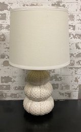 White Ceramic Stacked Faux Sea Urchin Table Lamp