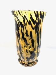 Footed Tortoise Shell Tone Bouquet Vase - Handmade In Poland