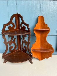 Two Small Wooden Shelves