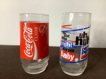 Coca Cola And Pepsi Drinking Glasses