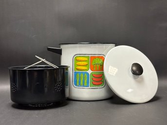 Vintage Cera-Met Enamel Steamer Pot