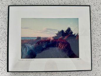 Snow Fence Hammonasset Beach Photo - Signed CB03