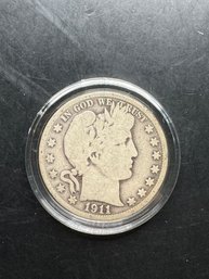 1911 Barber Silver Half Dollar