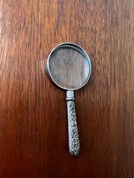 Kirk & Son Repousse Sterling Silver Handled Petite Magnifying Glass