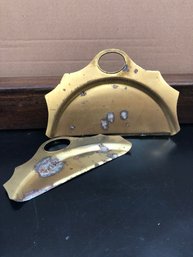 2 Vintage Brass Dust Pan Crumb Catcher Butler