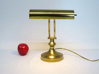 Brass Bankers Lamp With Adjustable Height Shade