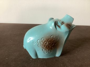 Blue Metal Piggy Bank