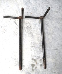 Pair Of MCM Industrial Cast Iron Coffee Table Furniture Legs 2 Of 2
