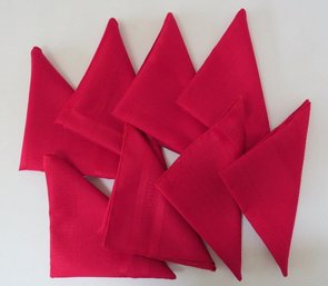 8 Festive Red Cloth Napkins