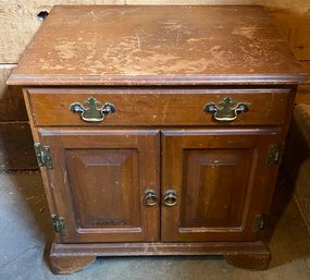 Cherry Two Door One Drawer Record Cabinet