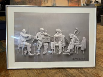 Siegbert Reinhard Rehearsal Framed Print- 1976 String Music Quartet