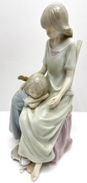 Vintage Mother & Daughter 'Comfort Time' With Cat Ceramic Figurine