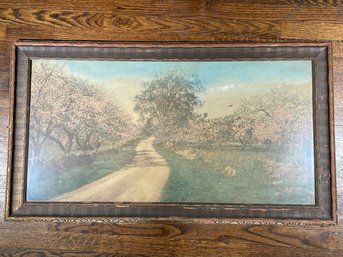 A Large Antique Hand Tinted Photograph By Wallace Nutting