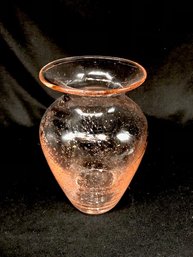 Hand-blown Pale Pink Bullicante Vase