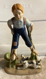 Norman Rockwell Porcelain Figurine - Boy On Stilts