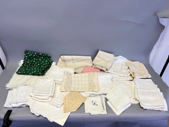 Lot Of Linens, Lace, And More