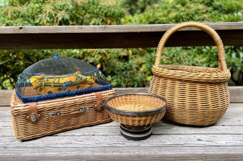 Picnic Necessities - Baskets, Napkin Holder And Cage