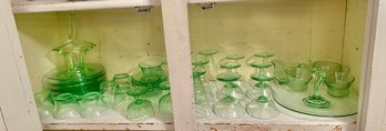 44 Piece Set Of Uranium Glassware