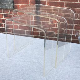 Pair Of MCM / Midcentury Modern - Vintage Lucite Tables - Not Reproductions - Nice Vintage Tables - WOW !