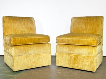 A Pair Of Fab Vintage Slipper Chairs, Possibly John Stuart