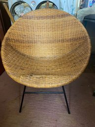 1970s Wicker And Iron Hoop Chair