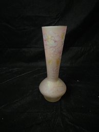 Vintage Frosted Glass Bud Vase