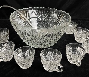 Cut Glass Punch Bowl Set