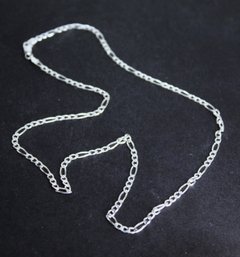 Fine Sterling Silver 20' Long Chain Elongated Curb Link Italian