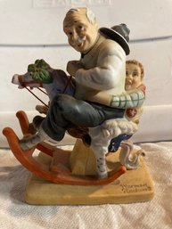 Norman Rockwell Porcelain Figurine - Gramps At The Reins - Danbury Mint