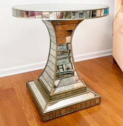 A Fabulous Mirrored Paneled Side Table By Hooker Furniture