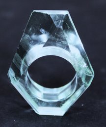 Solid Gemstone Aquamarine Stone Ring Size 7