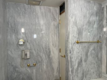 Marble Wall Slabs! A Complete Bathroom Of Gorgeous Grey And White Slabs - Bath1