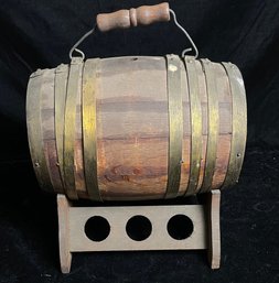 Wooden Barrel With Stand