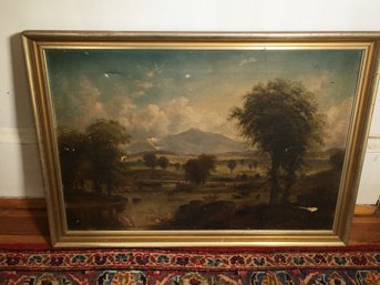ATTIC FRESH ! - Two Antique Hudson River School Style Paintings - The First One Has GREAT Look - Both Unsigned