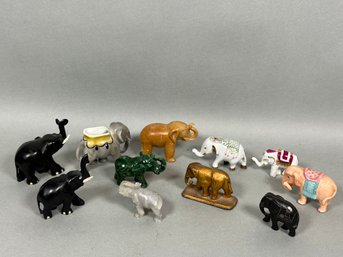 Stone, Metal, Porcelain  & Wood Miniature Elephant Decor