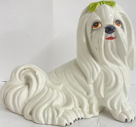 Ceramic Maltese Dog Figurine