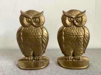 Brass Owl Bookends