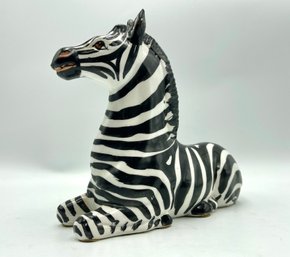 Vintage Italian Ceramic Zebra Sculpture