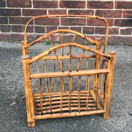 Lovely Antique Victorian Bamboo Magazine Holder - Great Condition - Nice Warm Patina - Very Sturdy - 1920s